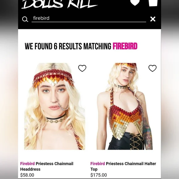 Dolls kill burn festival rave club scalemail red orange gold halter top S-XL
